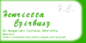 henrietta czirbusz business card